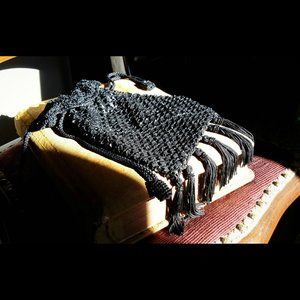Victorian Crochet Beaded Crossbody Fringe Purse ✨